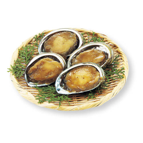 ＜海商＞国産あわびのやわらか煮　70g（殻付重量）×4個